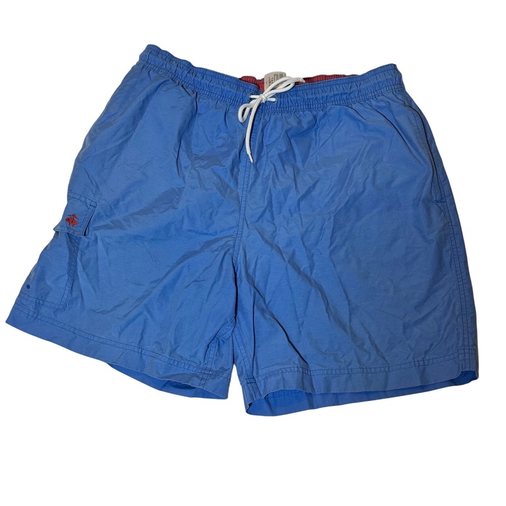 Brooks Brothers‎ 346 Blue Swim Trunks Shorts Mens L Elastic Drawstring Beach